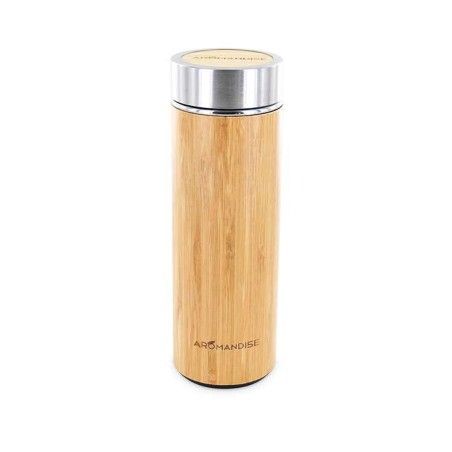 Trinkflasche aus Bambus, mit doppelter Wand und Edelstahlfilter für Ihre Kräutertees - 450ml - Aromandise