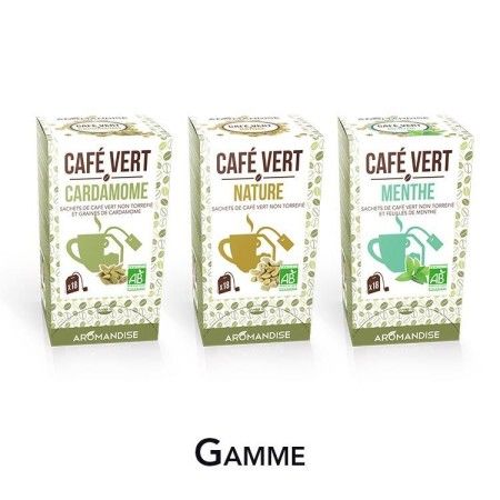 Café vert BIO en sachets, Nature - 18 sachets, 54g - Aromandise