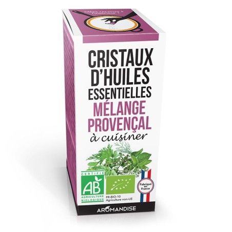 Cristaux d'huiles essentielles BIO à cuisiner, Mélange Provençal - 10g - Aromandise