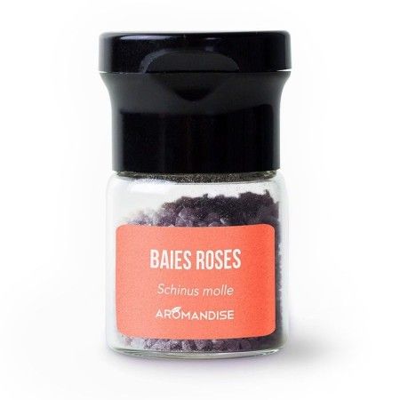 Cristaux d'huiles essentielles BIO à cuisiner, Baies roses - 10g - Aromandise