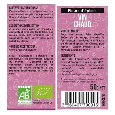 Fleurs d'épices BIO pour Vin Chaud "Saveurs d'hiver" - 50g - Aromandise